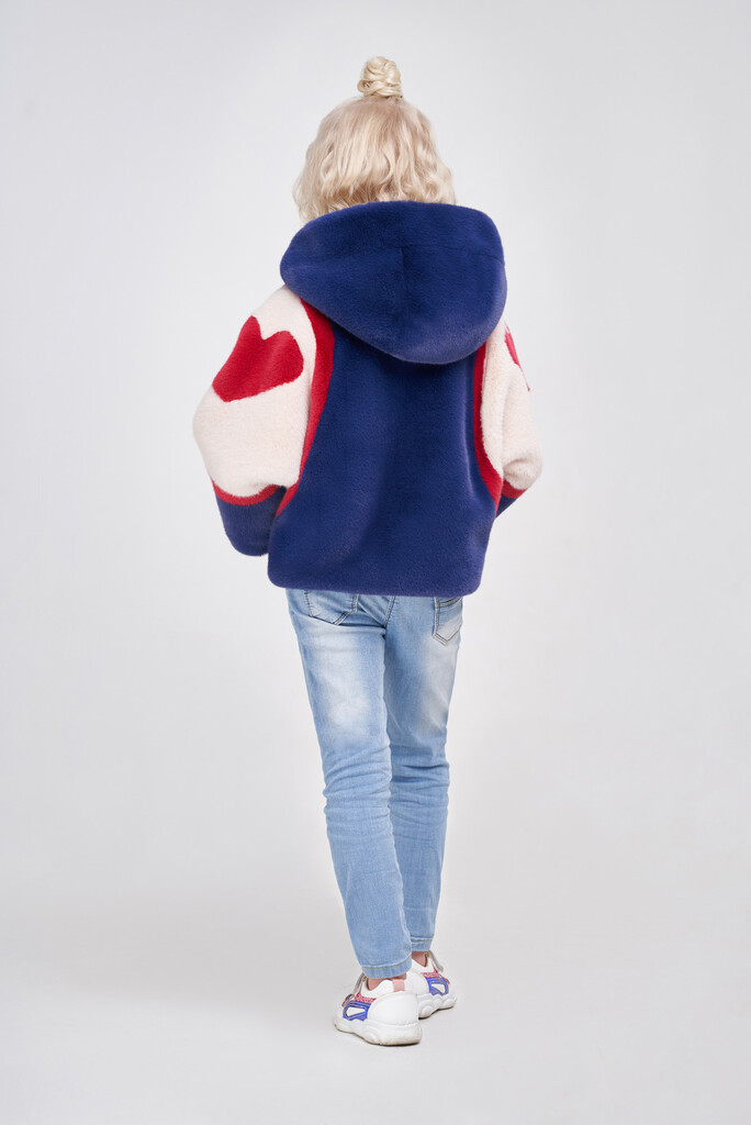 Детские экошубы: Куртка с капюшоном "сердечко"